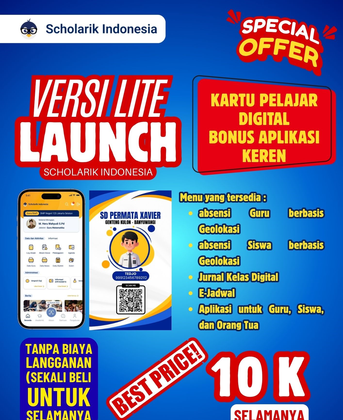 Gambar aplikasi sekolah lengkap untuk memudahkan pengelolaan data siswa dan kegiatan sekolah di Kademangan, Probolinggo, hubungi sekarang juga melalui telp atau whatsapp di 082312504618