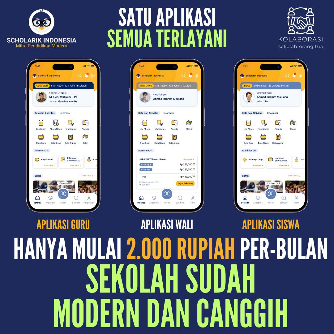 Demo aplikasi sekolah lengkap di Kademangan Probolinggo dapat diakses dengan menghubungi nomor telp atau whatsapp 082312504618 untuk informasi lebih lanjut tentang fitur dan keunggulan aplikasi tersebut